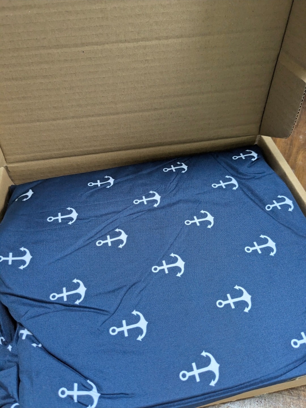Navy Anchor Print Bedding Set - Brand